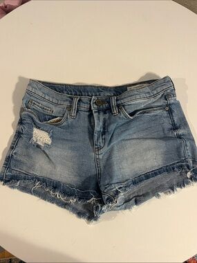 Blank NYC Light Blue Distressed Denim Shorts